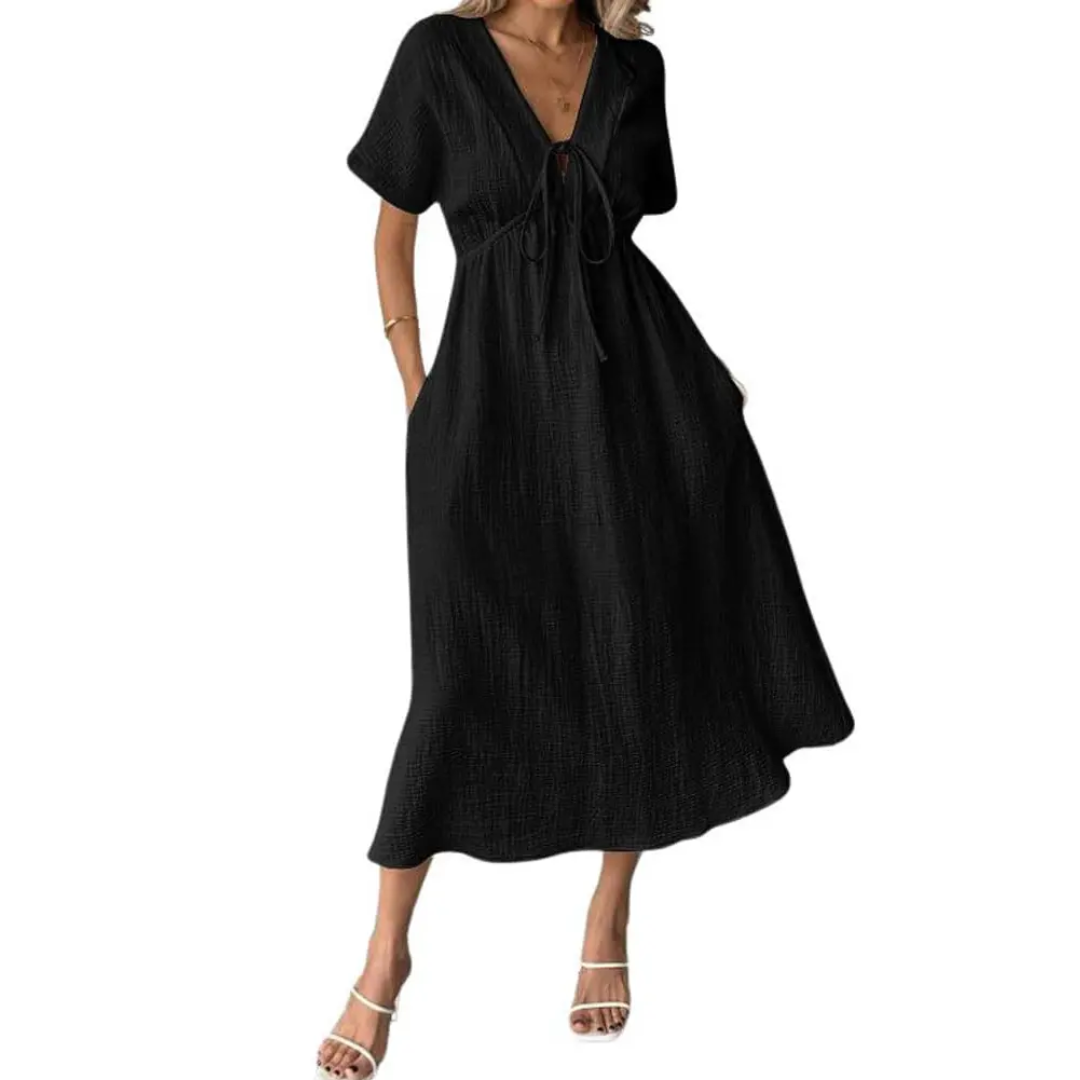 MOREAU LYON | ROBE MAXI À COL EN V POUR FEMMES