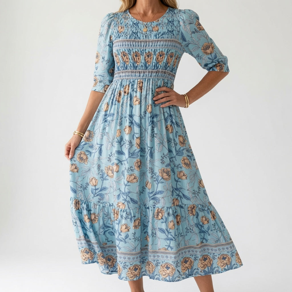 MOREAU LYON | ROBE MAXI FLORALE IMPRIMÉE POUR FEMMES