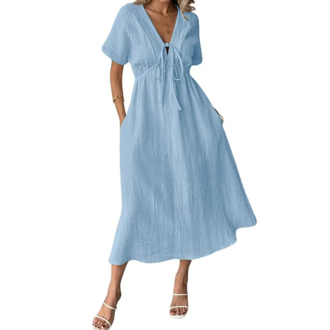 MOREAU LYON | ROBE MAXI À COL EN V POUR FEMMES