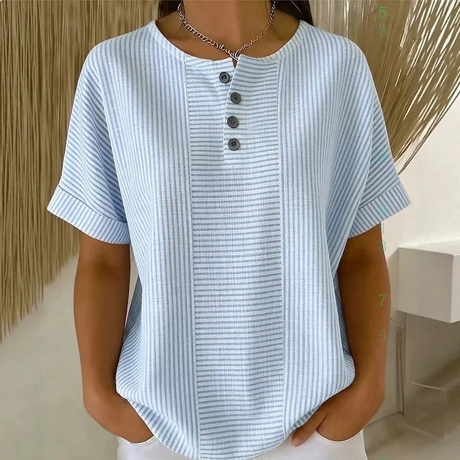 VIDAL BORDEAUX | BLOUSE À BOUTONS RAYÉE POUR FEMMES