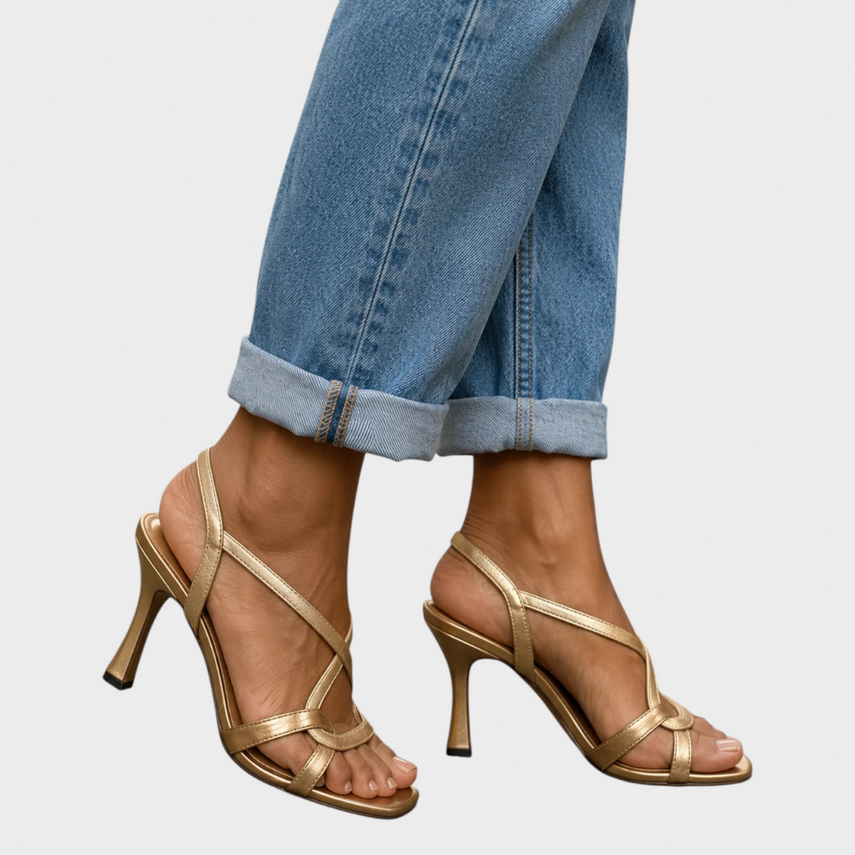 Magdalena | Sandales Dorées Élégantes à Talons