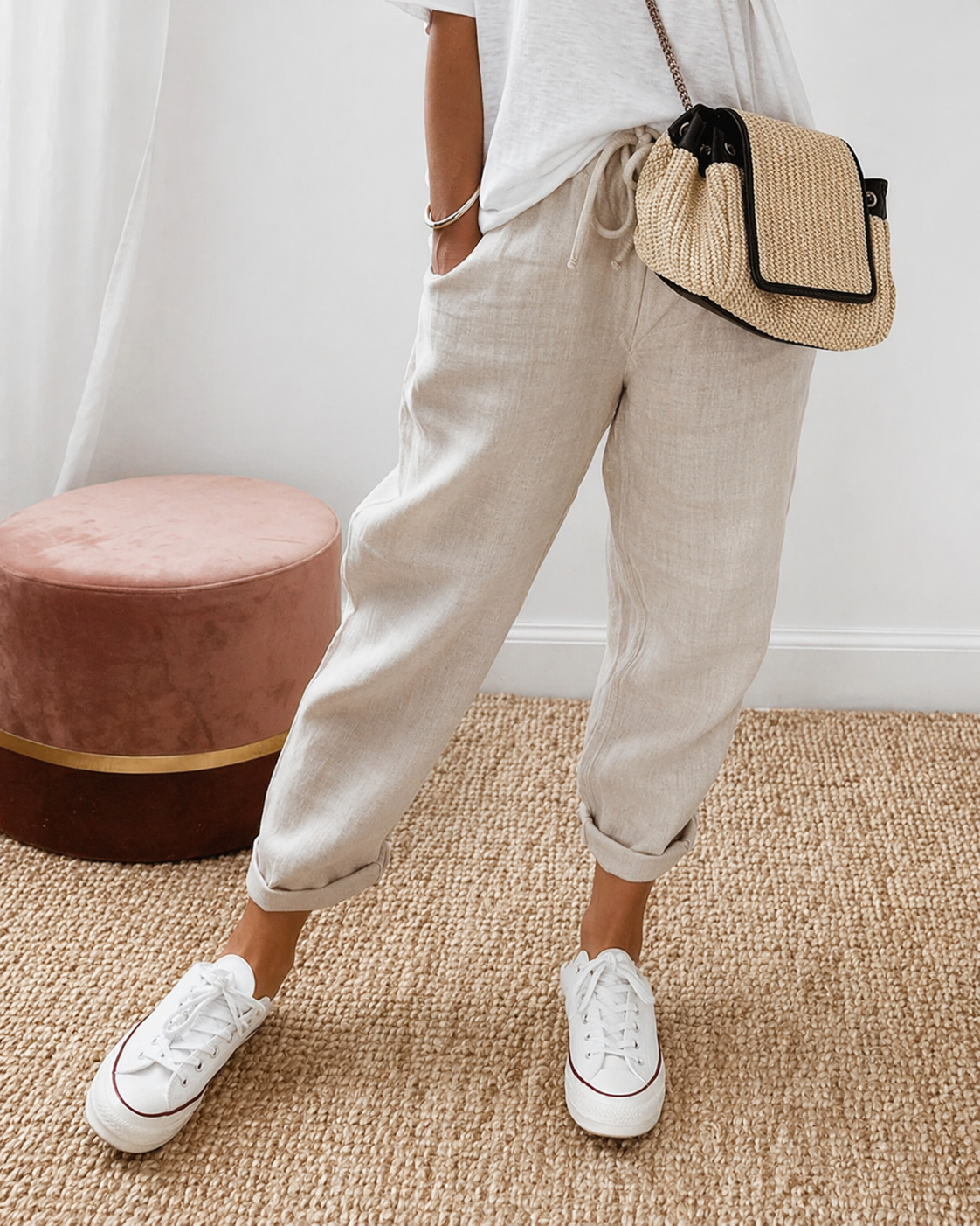 MOREAU LYON | PANTALON LIN DÉTENDU POUR FEMMES
