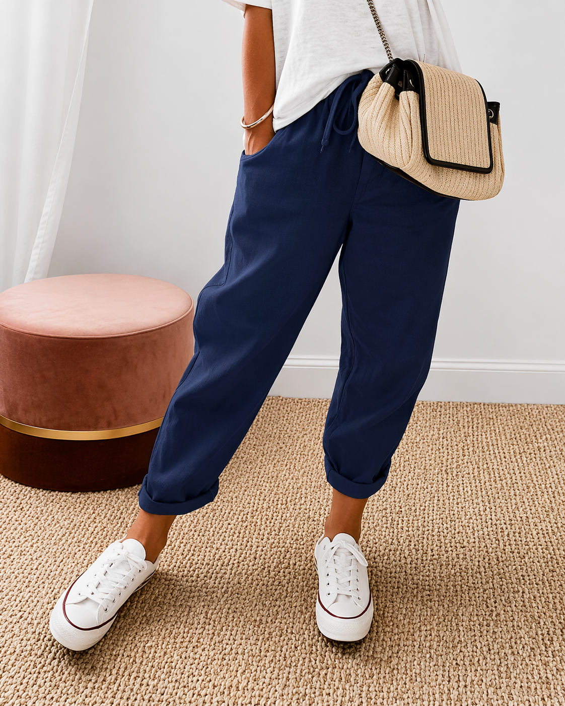 MOREAU LYON | PANTALON LIN DÉTENDU POUR FEMMES