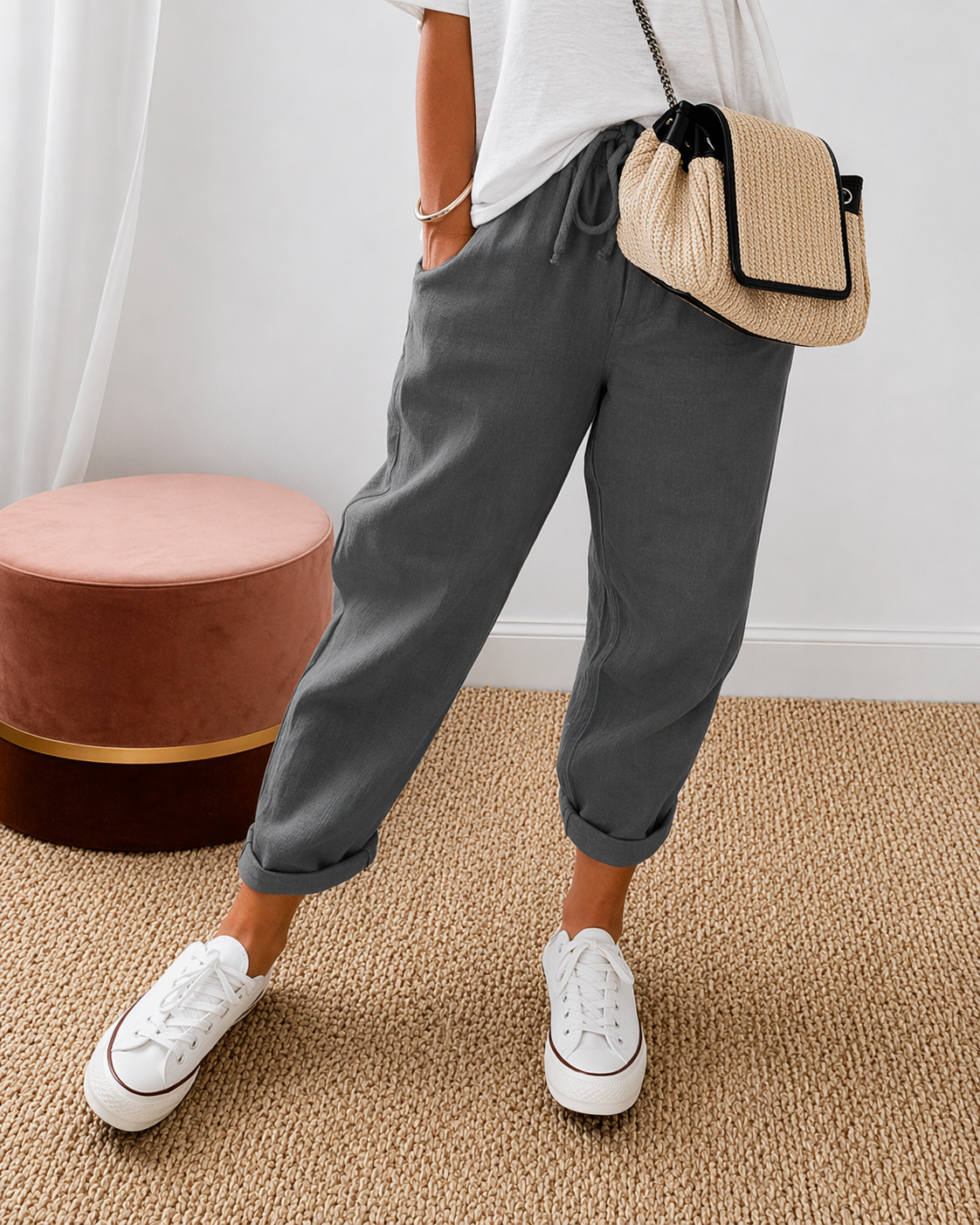 MOREAU LYON | PANTALON LIN DÉTENDU POUR FEMMES