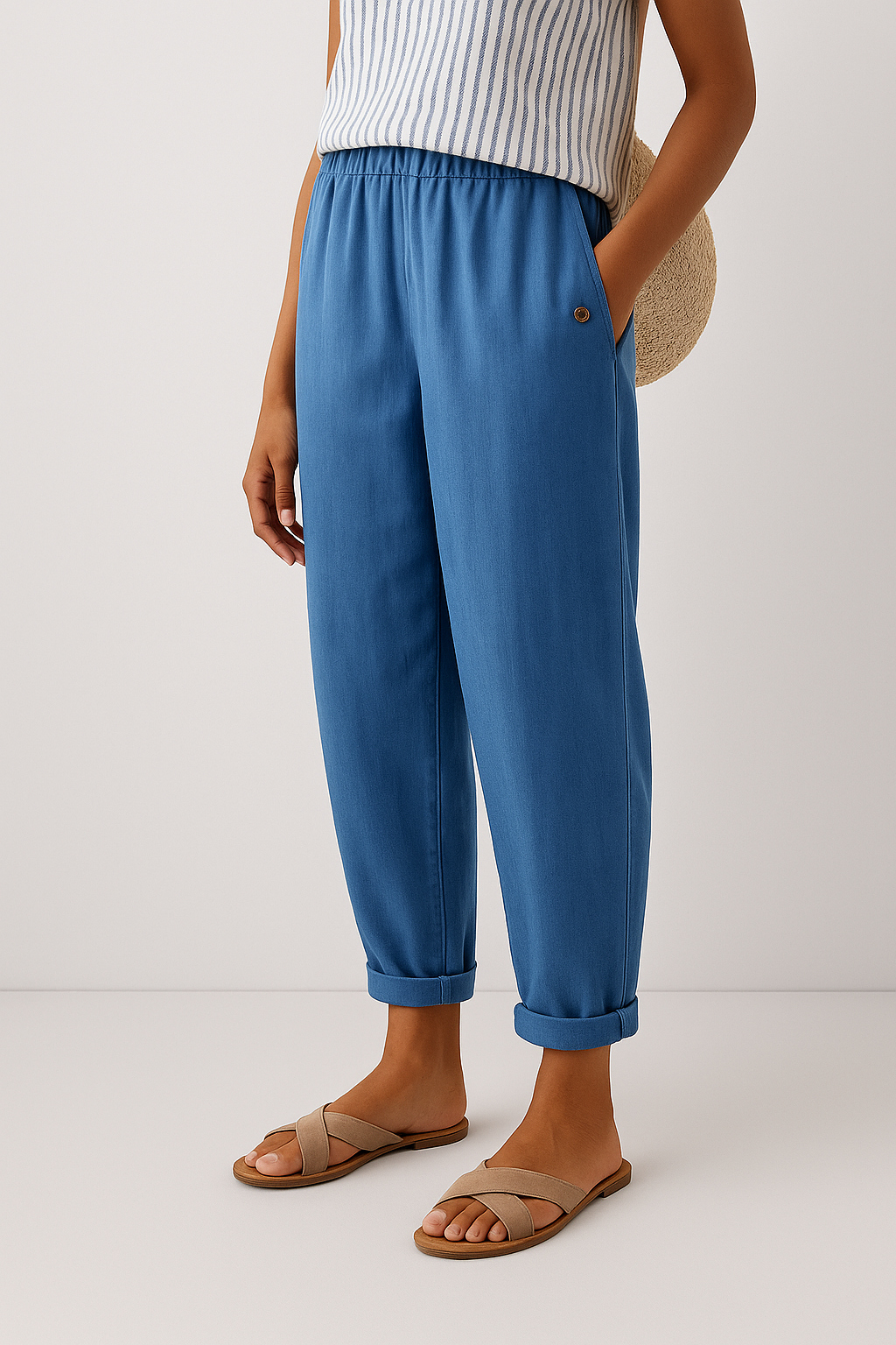 MOREAU LYON | PANTALON FUSELÉ EN LIN MÉLANGÉ POUR FEMMES