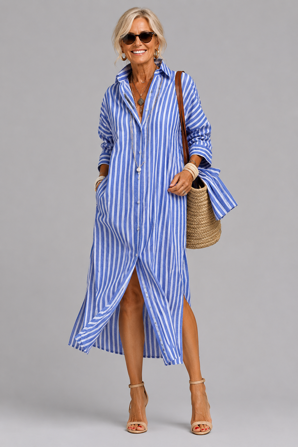 MOREAU LYON | CHIC ROBE MIDI ÉLÉGANTE POUR FEMMES
