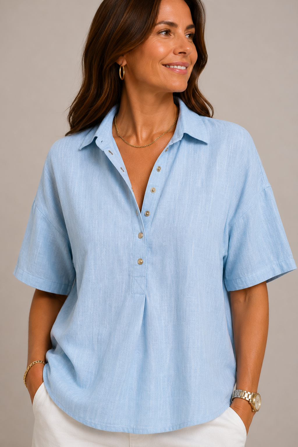 VIDAL BORDEAUX | CHIC BLOUSE À COL EN V POUR FEMMES