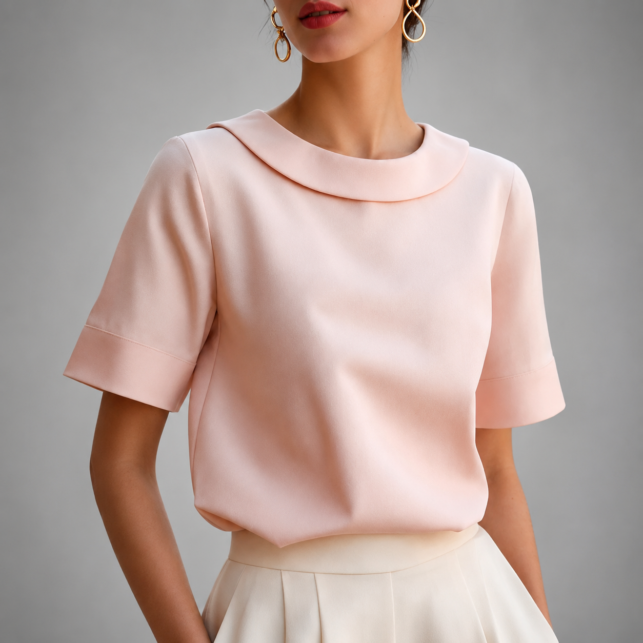VIDAL BORDEAUX | CHIC BLOUSE À COL ROND POUR FEMMES