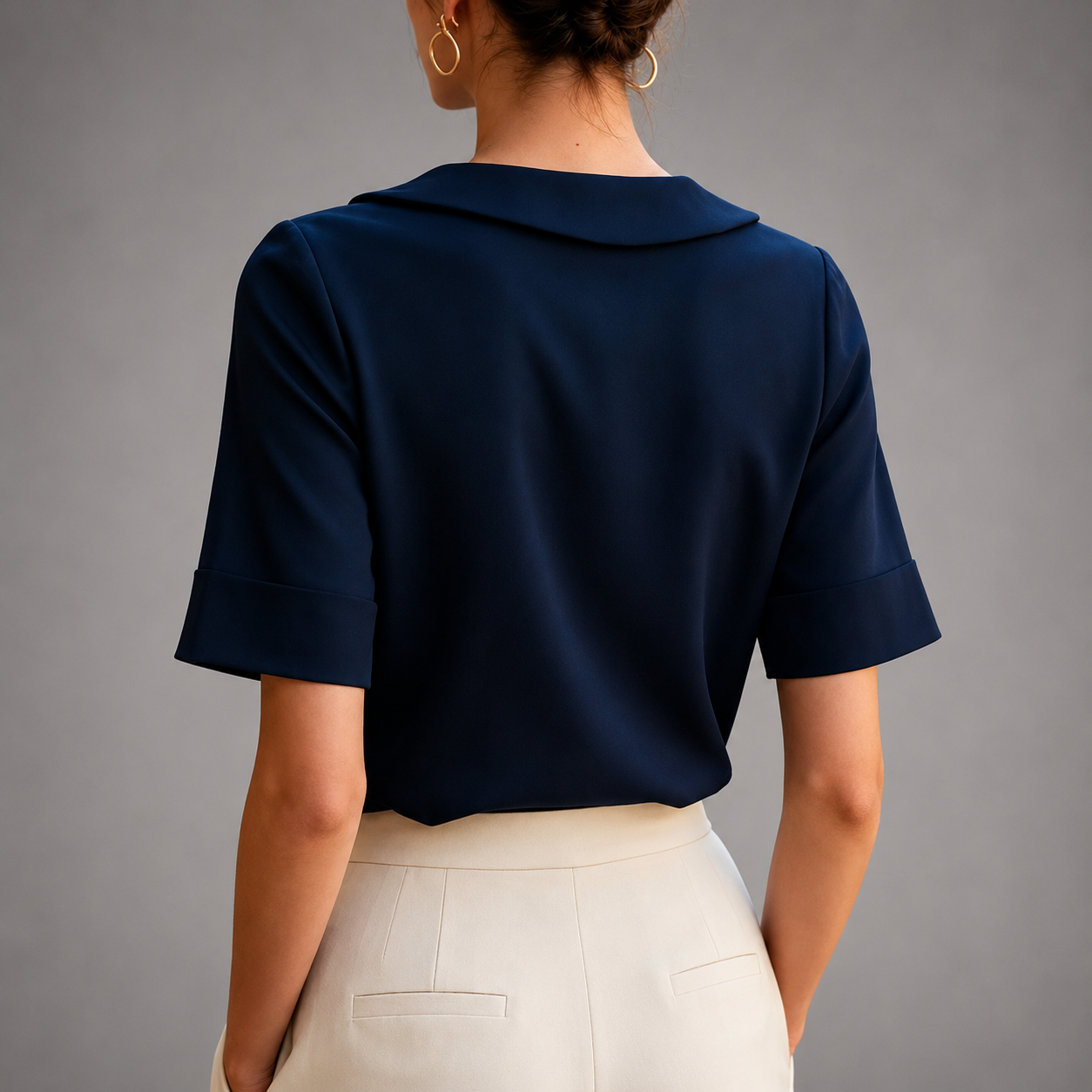 VIDAL BORDEAUX | CHIC BLOUSE À COL ROND POUR FEMMES