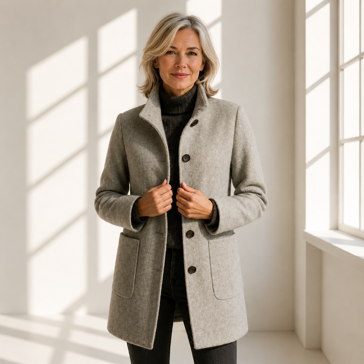 Éléonore | Manteau en laine coupe midi