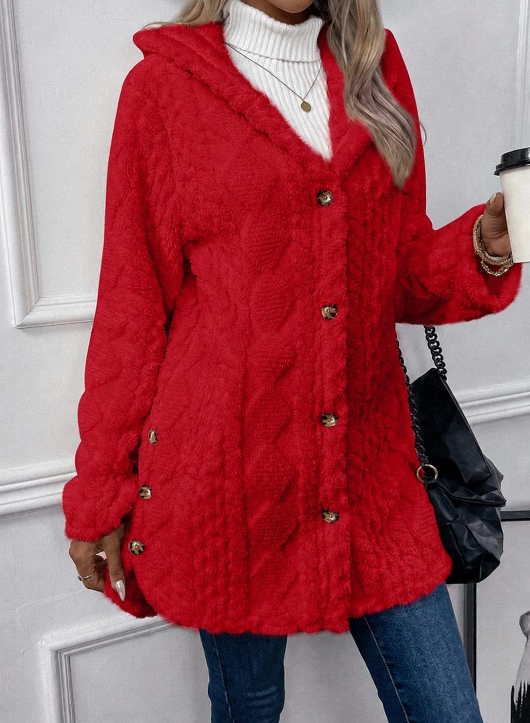 VIDAL BORDEAUX | VESTE TEXTURÉE DOUILLETTE POUR FEMMES
