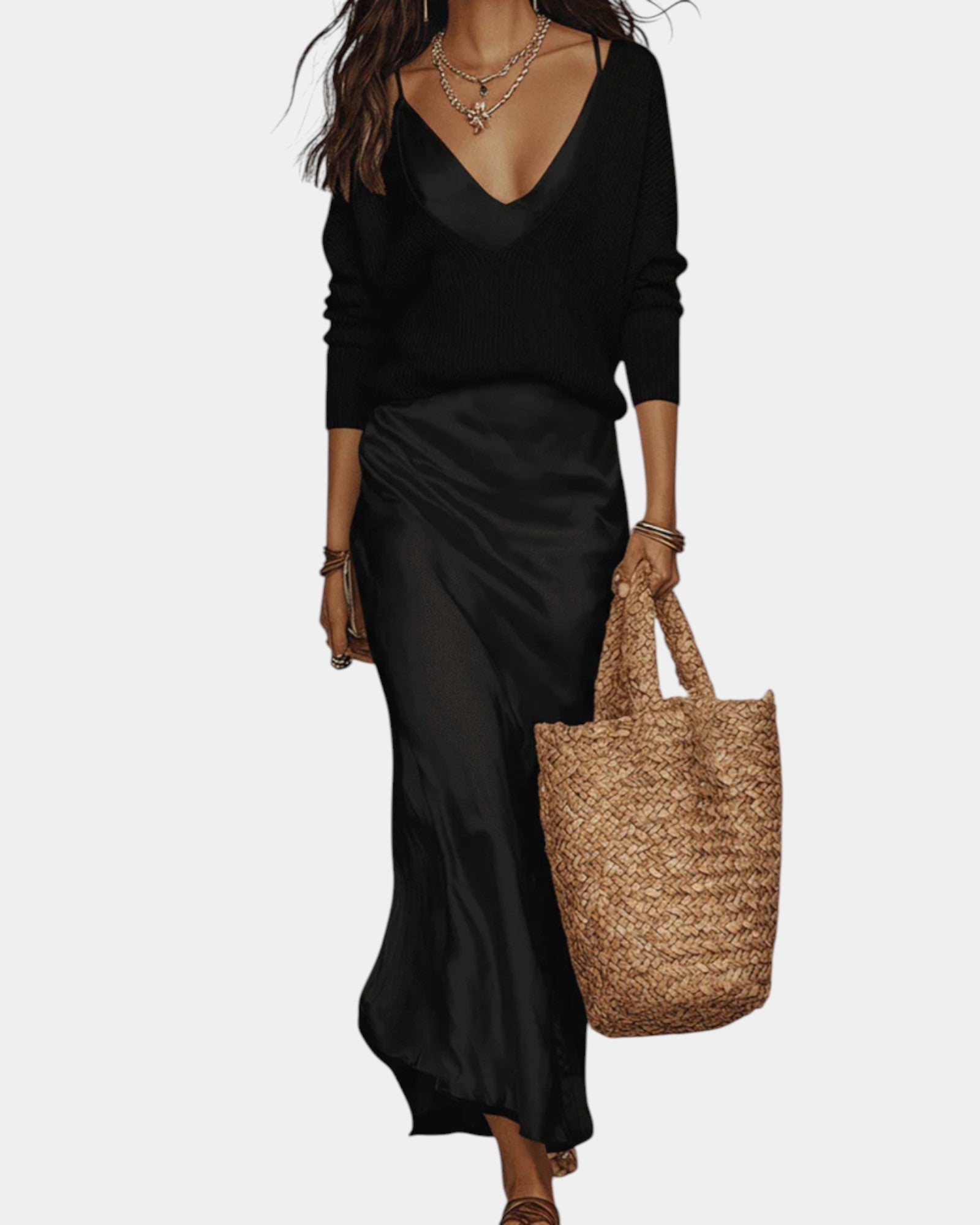 MOREAU LYON | ROBE EN SATIN AVEC BLOUSE POUR FEMME