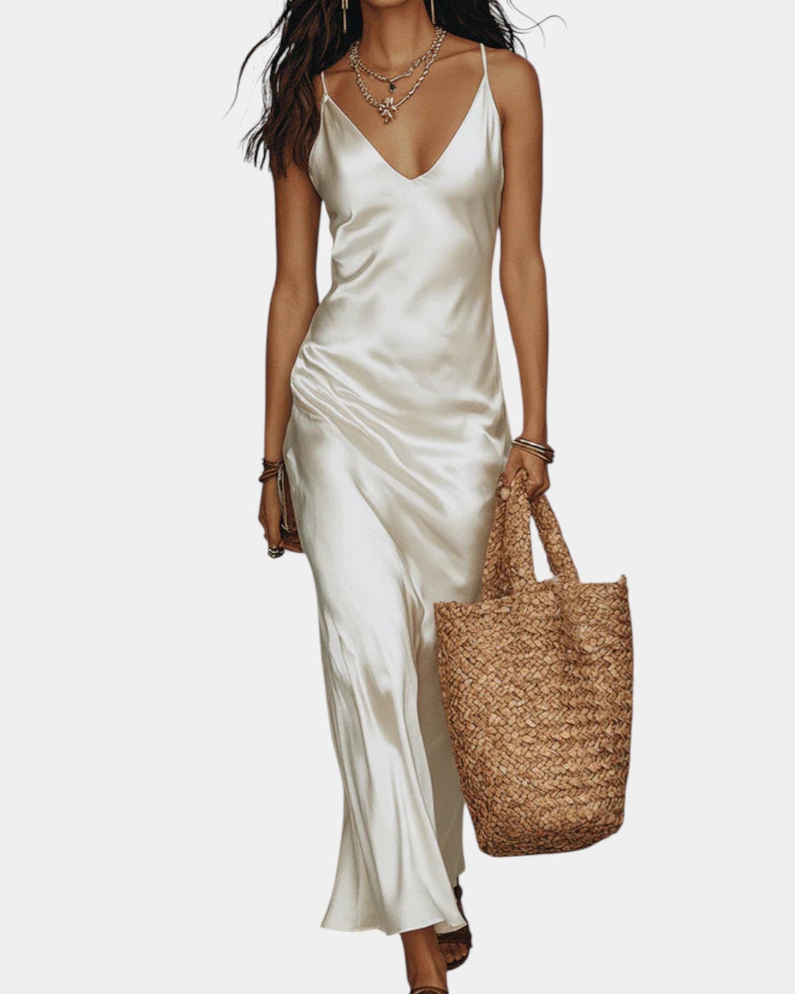 MOREAU LYON | ROBE EN SATIN AVEC BLOUSE POUR FEMME