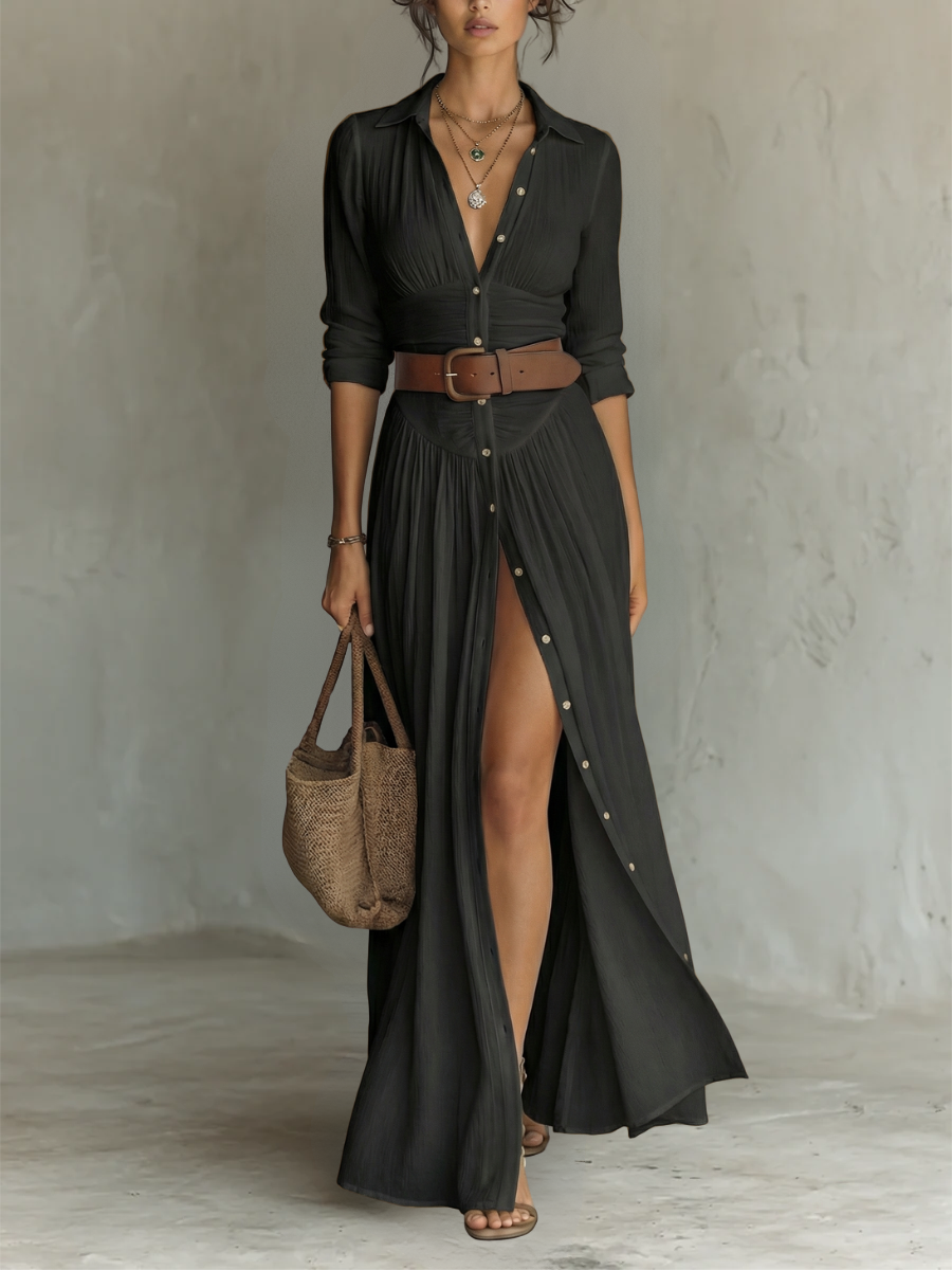 VIDAL BORDEAUX | ROBE MAXI ÉLÉGANTE POUR FEMME