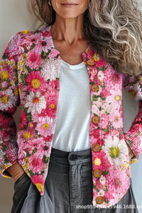 Petronella™ | Cardigan en Tricot Patchwork Floral
