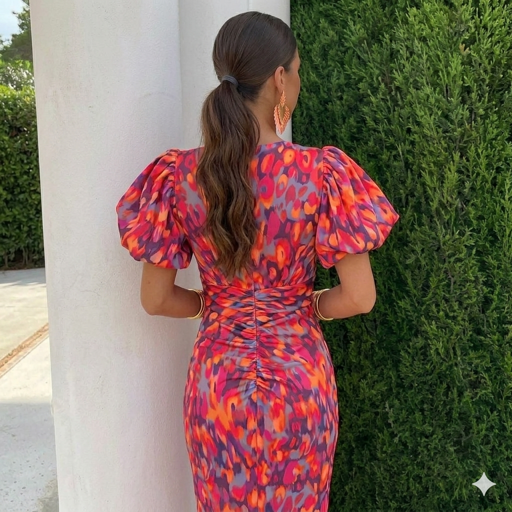 MOREAU LYON | ROBE À MANCHES PLISSÉES POUR FEMMES