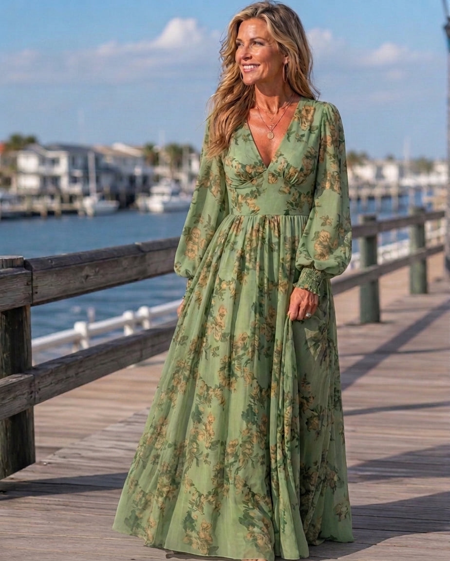 Lillian | Robe Maxi Fleurie Fluide