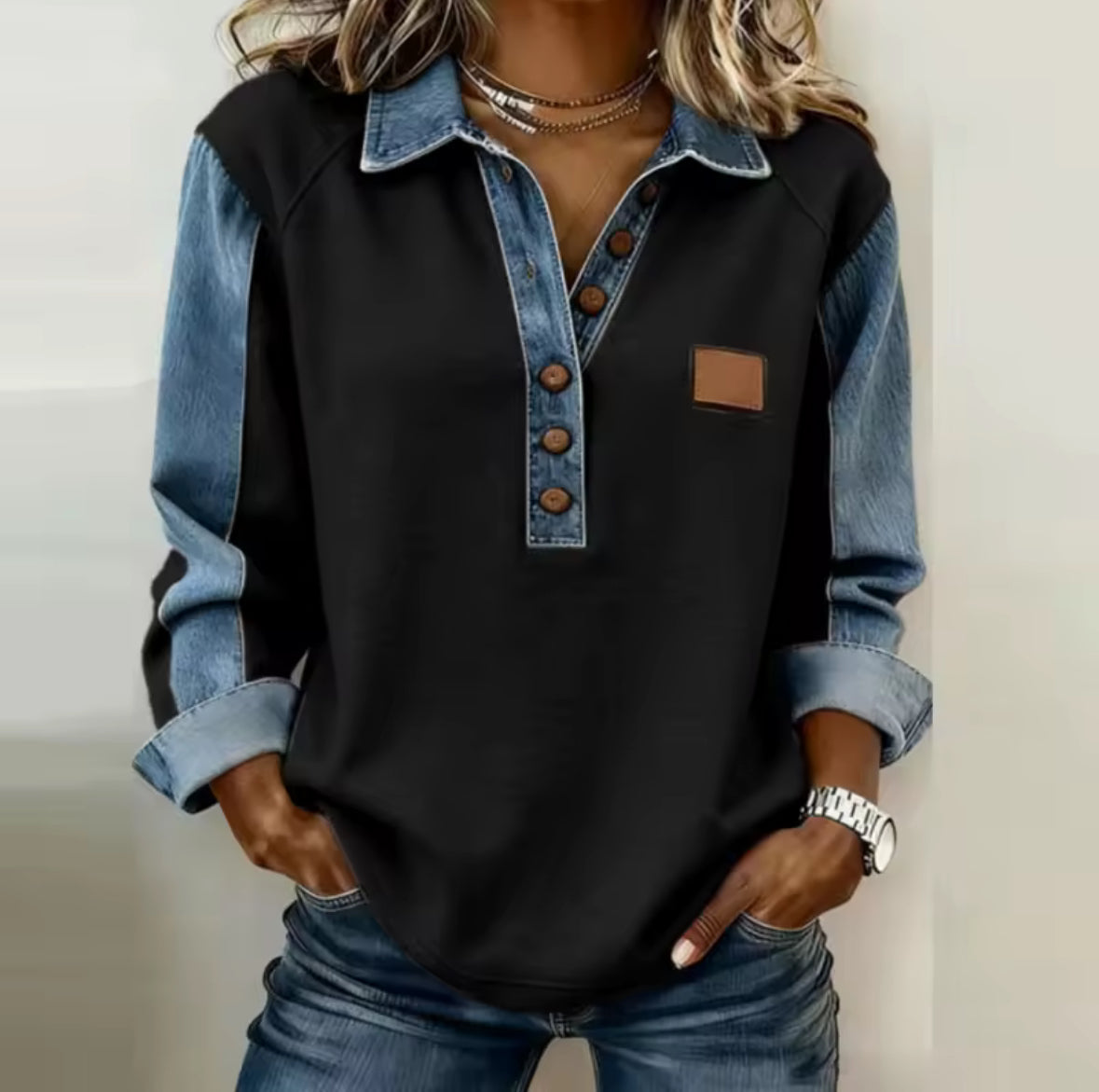 Voxanne™ | Pull à Col en Denim