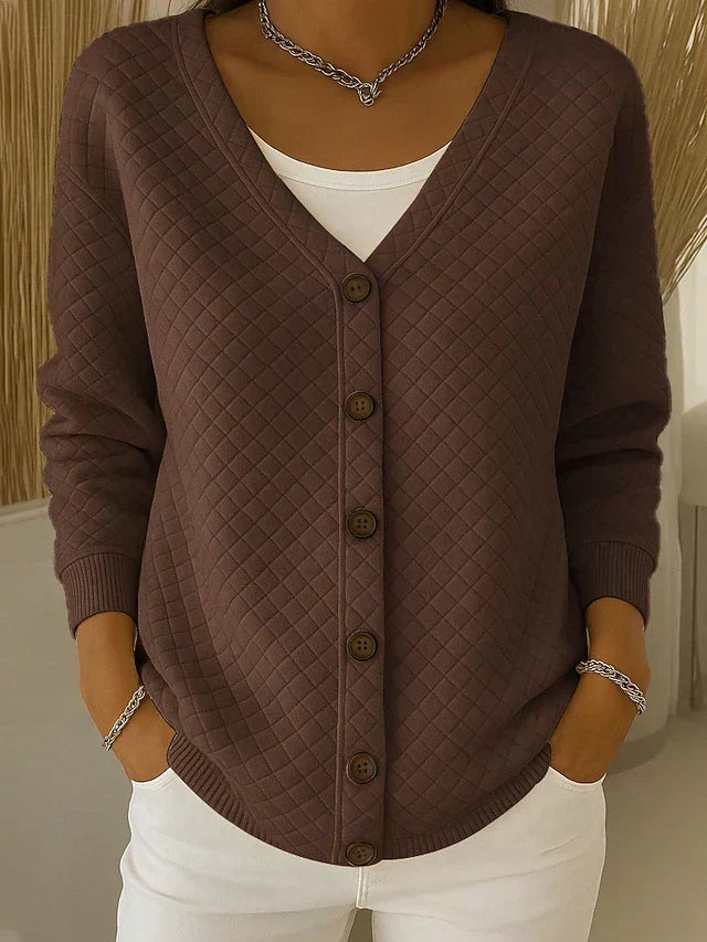 Laverne™ | Cardigan matelassé avec boutons
