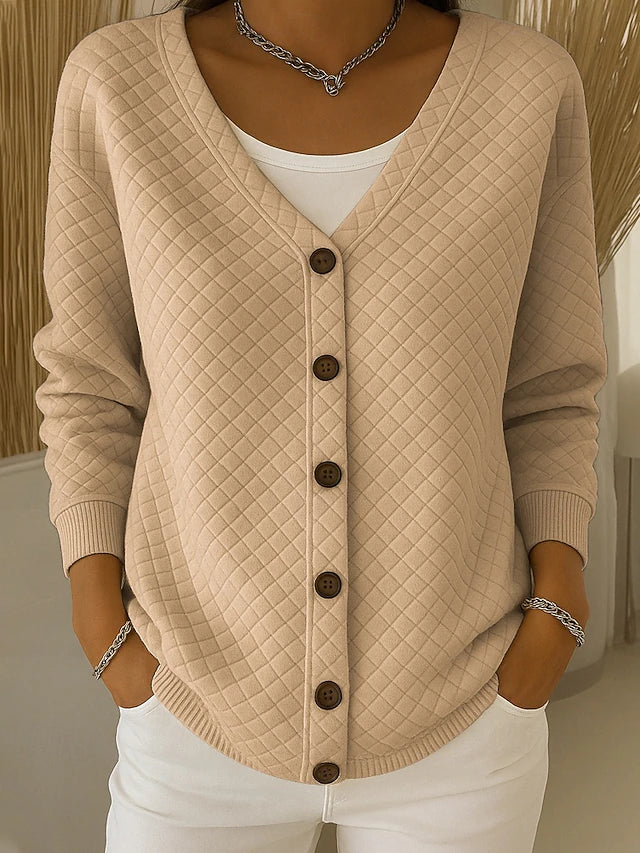 Laverne™ | Cardigan matelassé avec boutons
