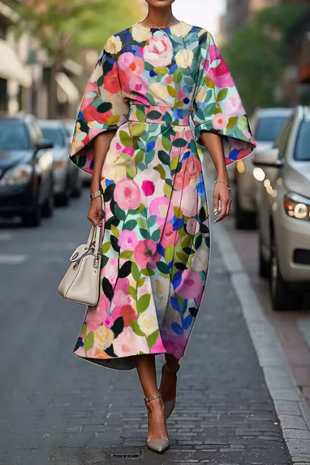MOREAU LYON | ROBE MIDI FLORALE POUR FEMMES