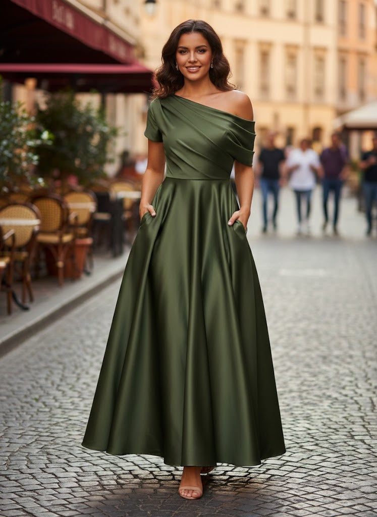 MOREAU LYON | ROBE TRAPÈZE EN SATIN POUR FEMME