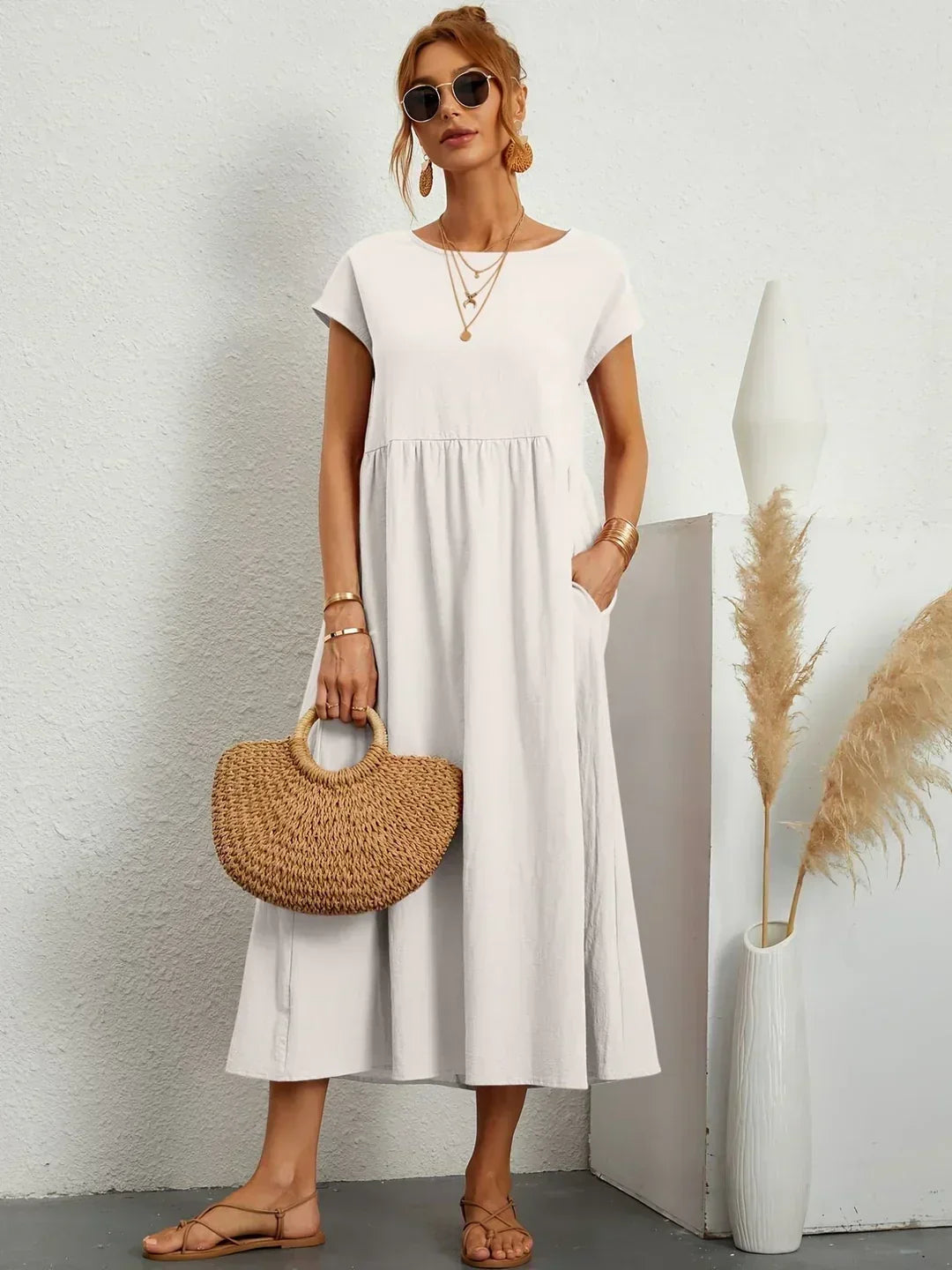 MOREAU LYON | ROBE MIDI PLISSEE POUR FEMMES