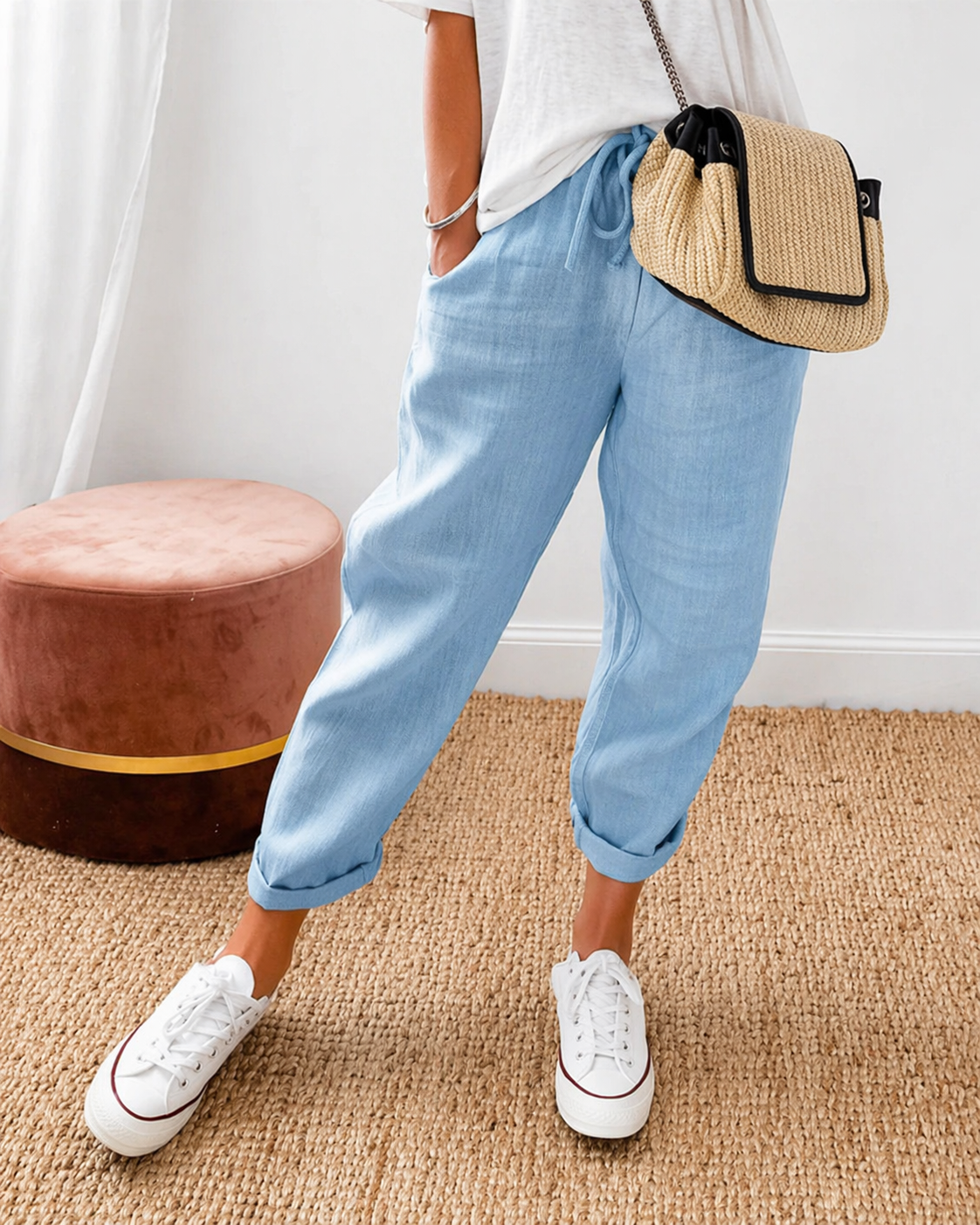 MOREAU LYON | PANTALON LIN DÉTENDU POUR FEMMES