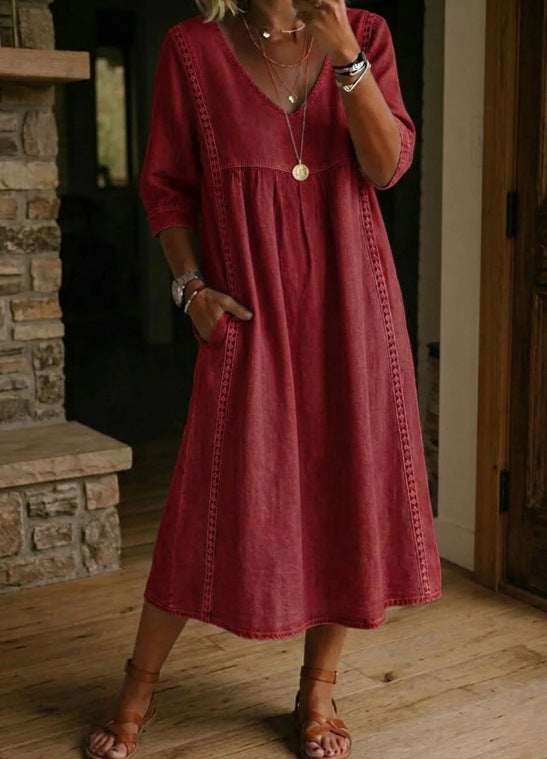 MOREAU LYON | ROBE EN DENIM ANCIEN À COUPE LOOSE POUR FEMMES