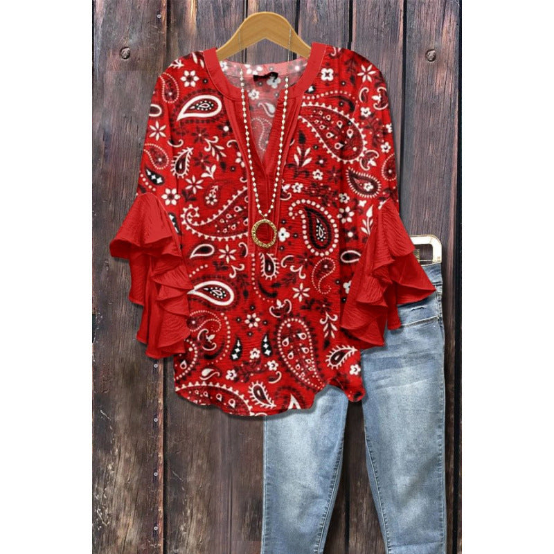 VIDAL BORDEAUX | BLOUSE À VOLANTS POUR FEMMES