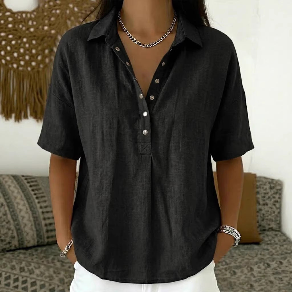 VIDAL BORDEAUX | BLOUSE CLASSIQUE À COL EN V POUR FEMME