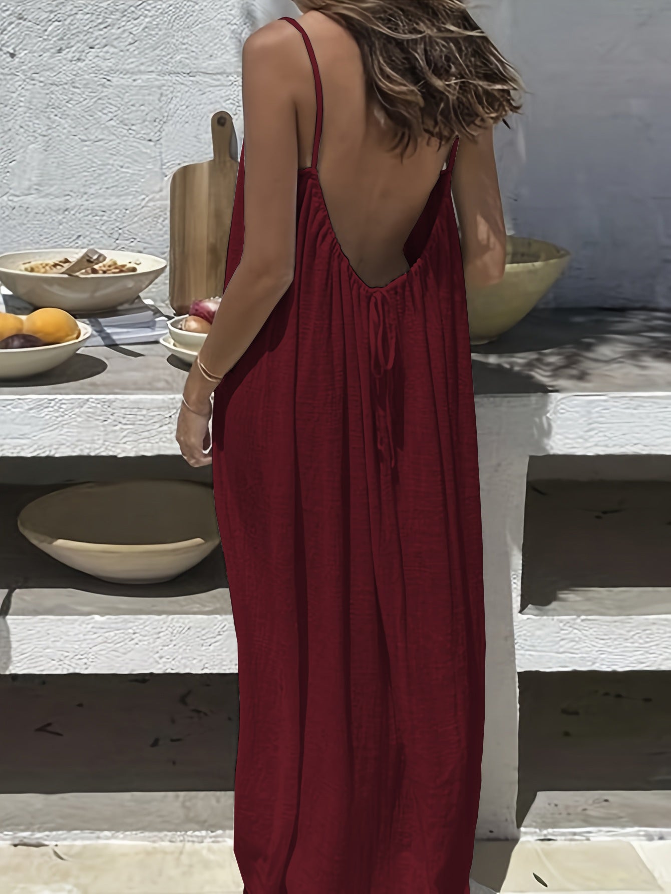 VIDAL BORDEAUX | ROBE SPAGHETTI POUR FEMMES