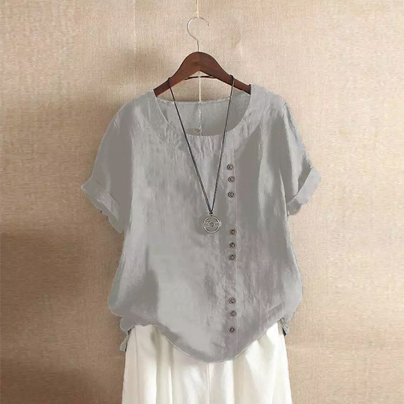 VIDAL BORDEAUX | BLOUSE EN COTON À BOUTONS POUR FEMMES
