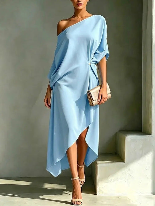 VIDAL BORDEAUX | ROBE CHIC ASYMÉTRIQUE POUR FEMMES