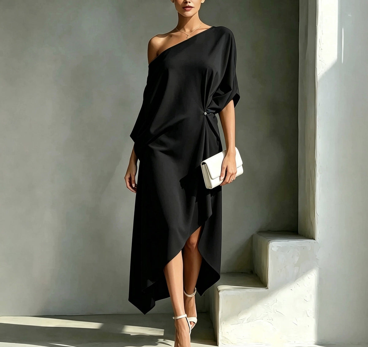 VIDAL BORDEAUX | ROBE CHIC ASYMÉTRIQUE POUR FEMMES