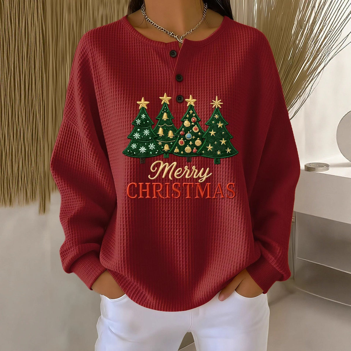 VIDAL BORDEAUX | PULL EN TRICOT GAUFRE POUR FEMMES