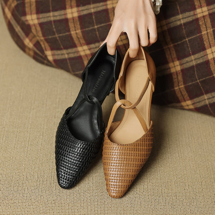 Elodie | Talons T-Strap Tissés