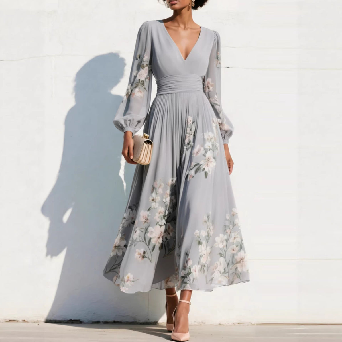 MOREAU LYON | ROBE MIDI FLORALE AÉRIENNE POUR FEMMES