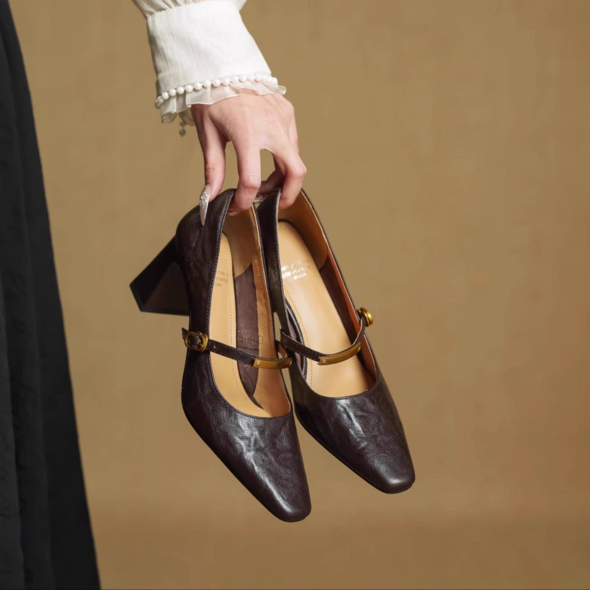 Elise | Talons Mary Jane à talon bloc classique