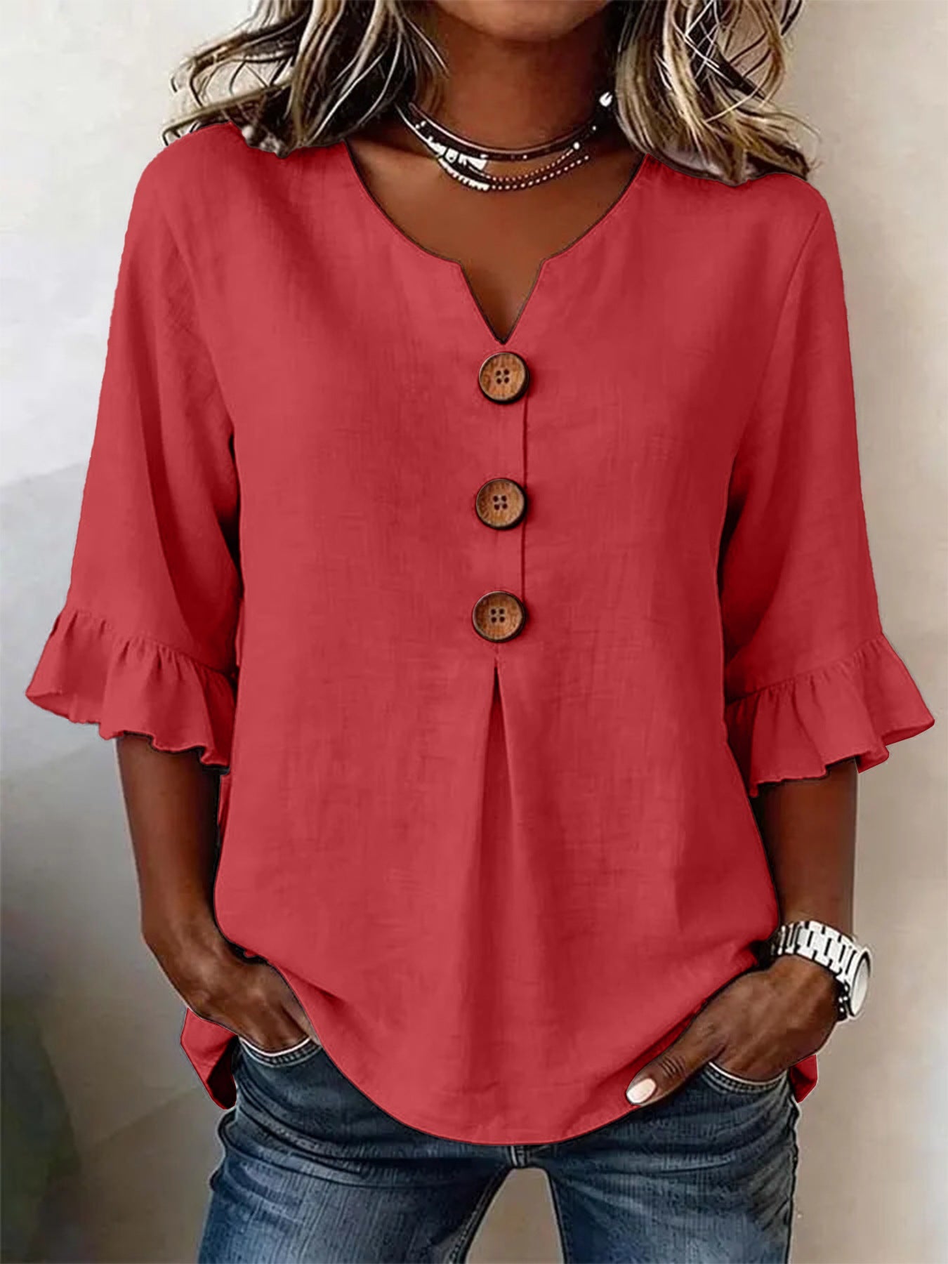 VIDAL BORDEAUX | BLOUSE À VOLANTS ROMANTIQUE POUR FEMMES