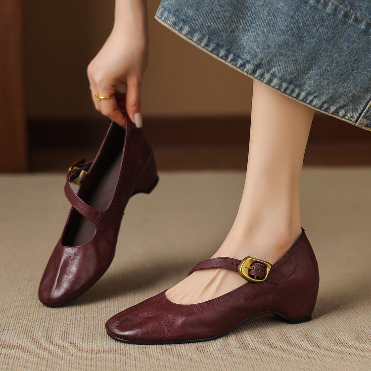 Eloise | Ballerines Mary Jane à bout rond avec boucle