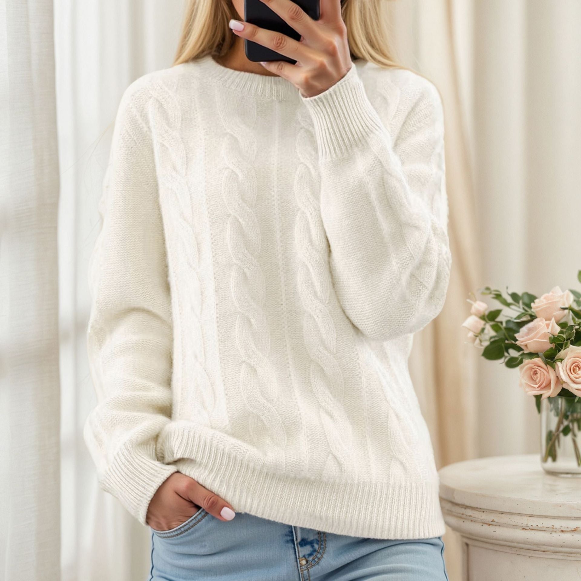 VIDAL BORDEAUX | CLASSIQUE PULL CHAUD EN POUR FEMMES