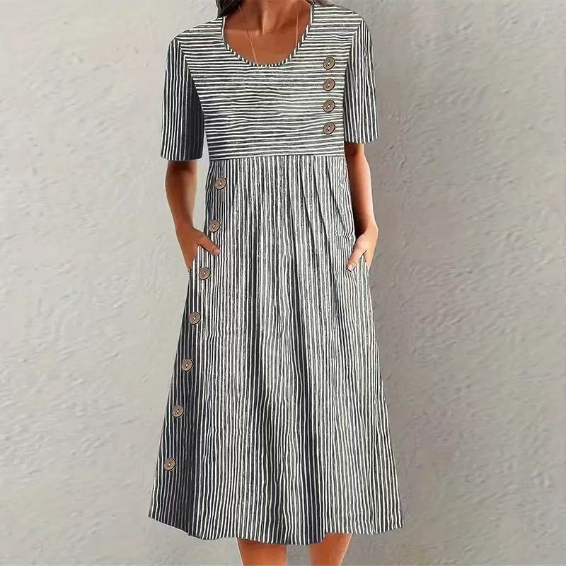 VIDAL BORDEAUX | ROBE MIDI RAYÉE POUR FEMMES