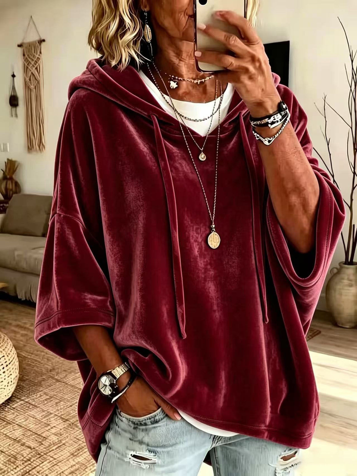 VIDAL BORDEAUX | SWEAT À CAPUCHE SURDIMENSIONNÉ POUR FEMMES