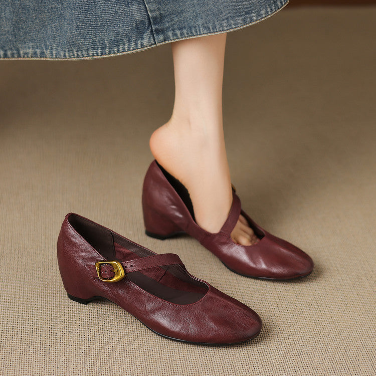 Eloise | Ballerines Mary Jane à bout rond avec boucle