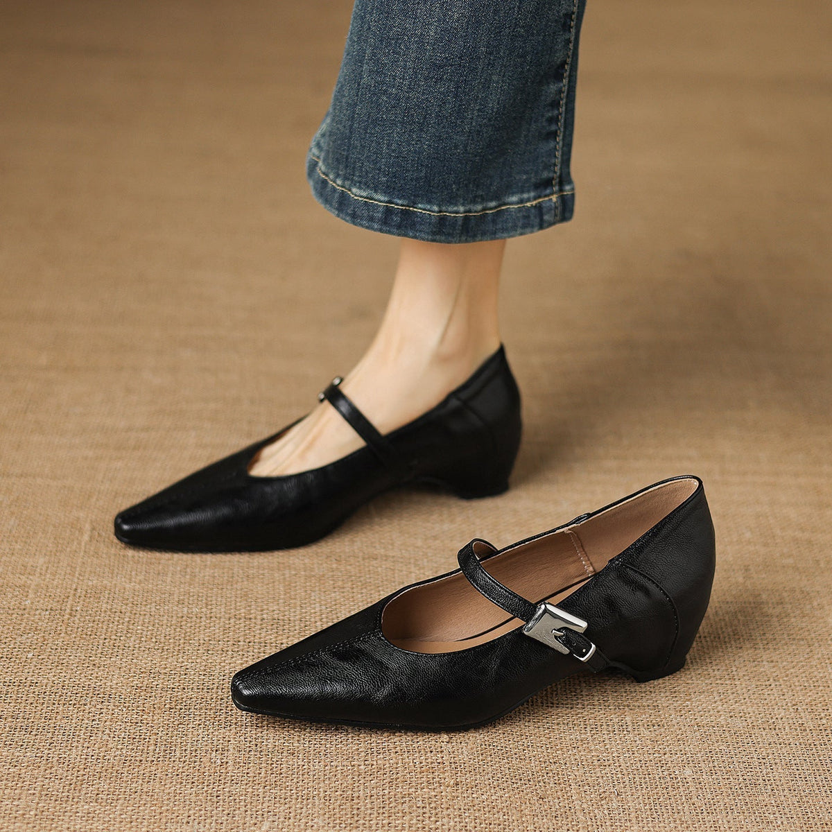 Erin | Ballerines Mary Jane à Bout Pointu