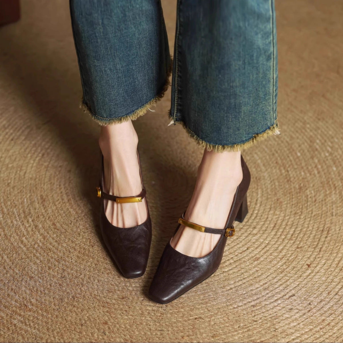 Elise | Talons Mary Jane à talon bloc classique
