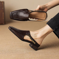 Vivienne | Mules à Talon Ouvert à Bout Carré