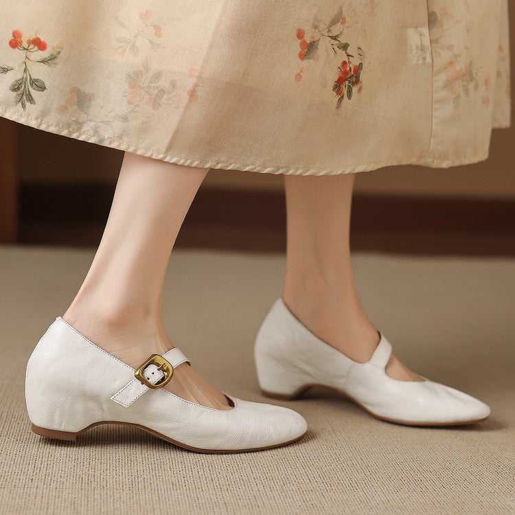 Eloise | Ballerines Mary Jane à bout rond avec boucle