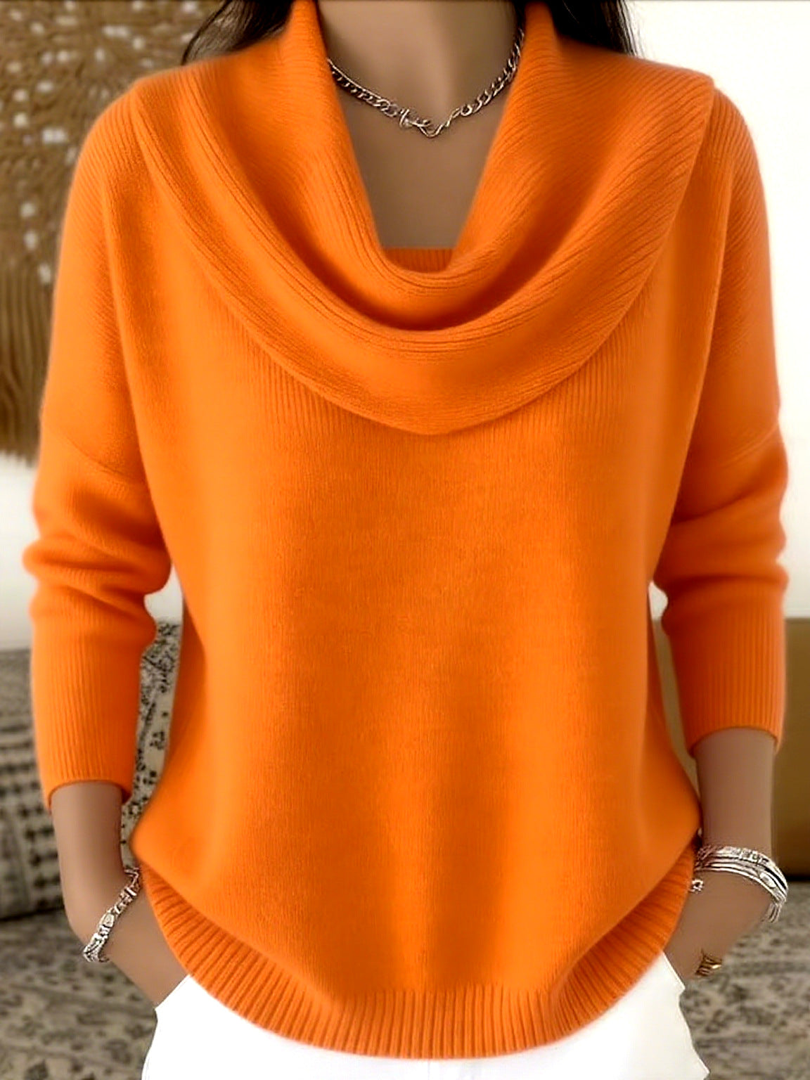 Vivienne | Pull en Tricot à Col Bénitier